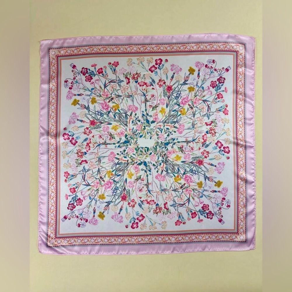 Floral Scarf in Pink and Multicolor G15